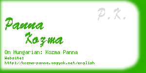 panna kozma business card